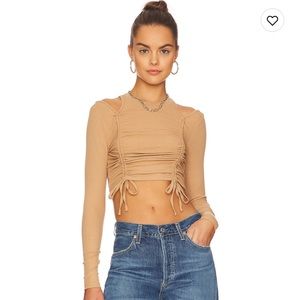 NWT Superdown Tan Cropped Long Sleeve